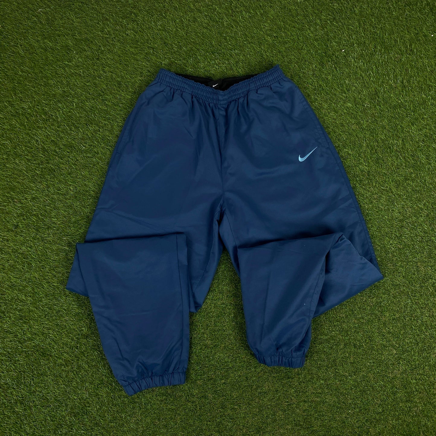 00s Nike Piping Windbreaker Jacket + Joggers Set Blue Medium