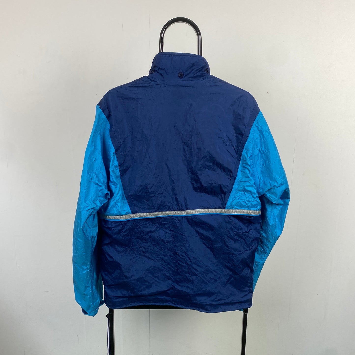 90s Nike Crinkle Shell Windbreaker Jacket Blue Medium