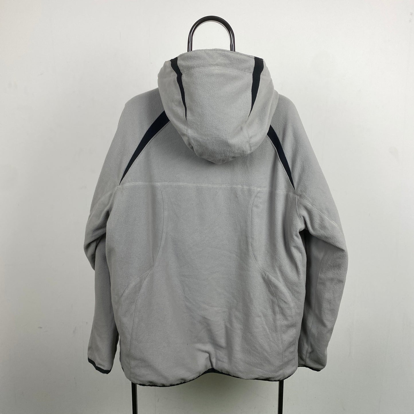 00s Nike Reversible Fleece Coat Jacket Black Brown Large