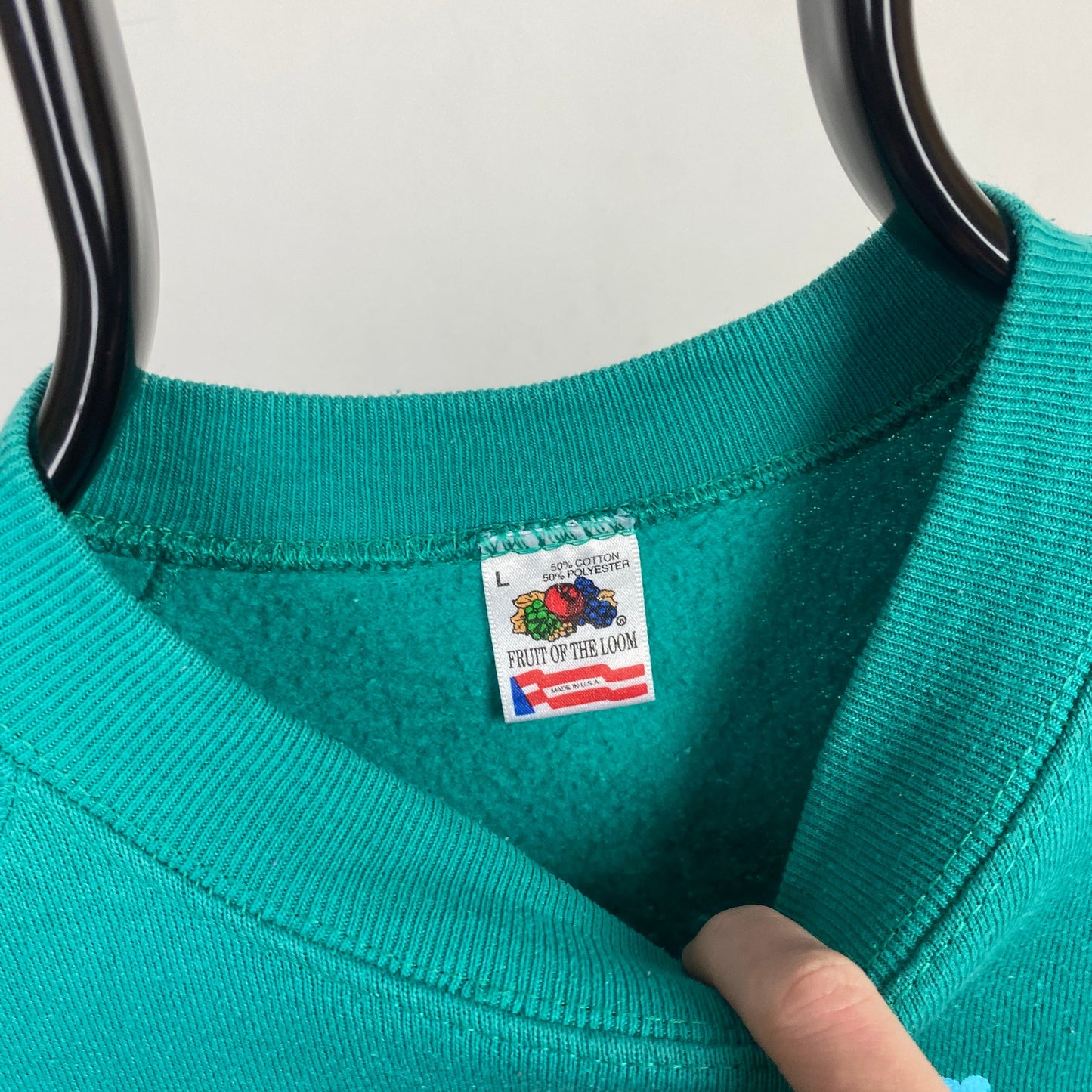 Retro Cow Sweatshirt Green Large