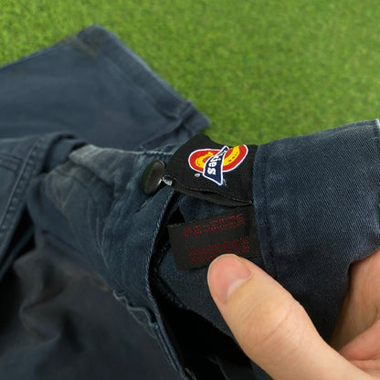 90s Dickies Workwear Cargo Trousers Joggers Blue Medium
