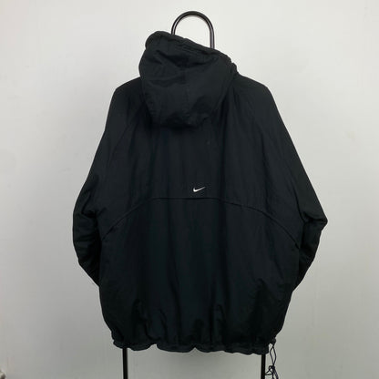 90s Nike Reversible Sidewinder Fleece Coat Jacket Black Medium