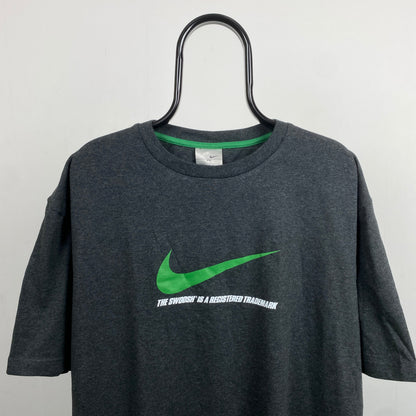 00s Nike Swoosh T-Shirt Grey XXL