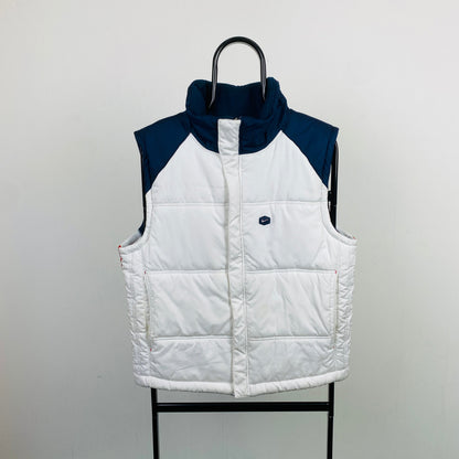 00s Nike Hex Reversible Puffer Gilet Jacket White Blue Medium