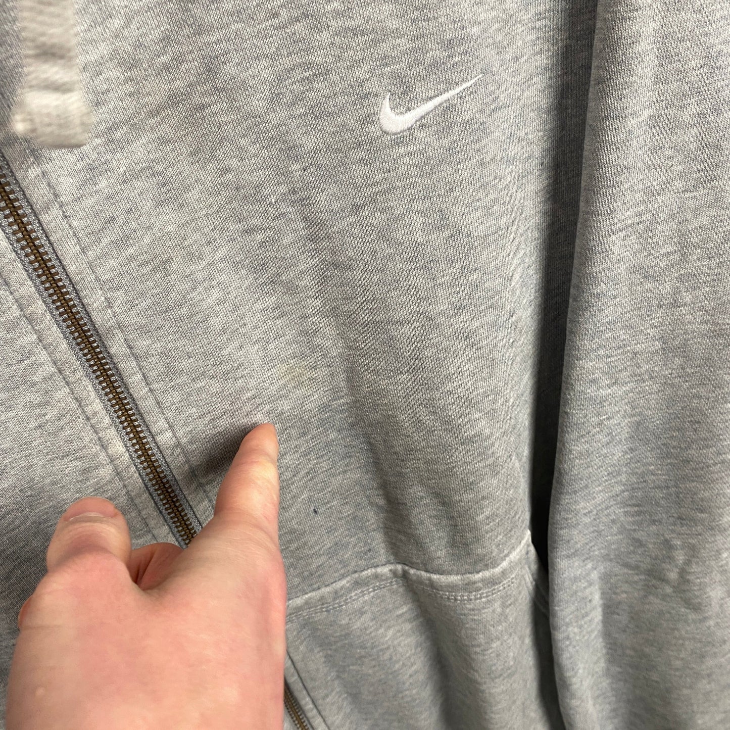 00s Nike Heavyweight Zip Hoodie Grey XXL