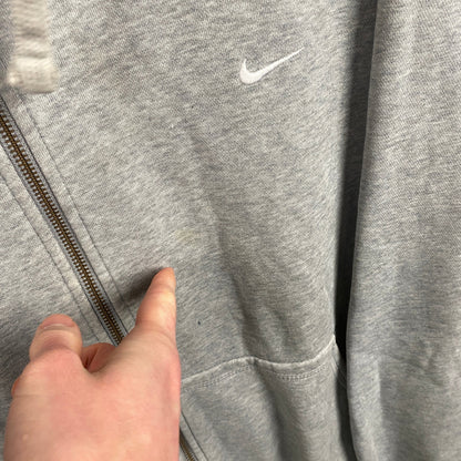 00s Nike Heavyweight Zip Hoodie Grey XXL