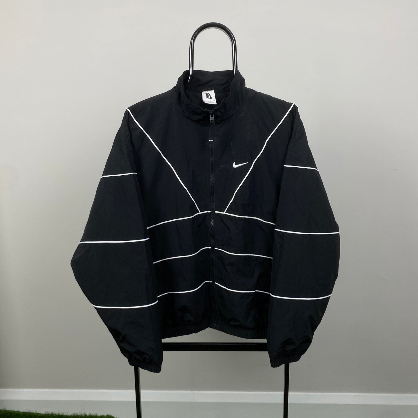 00s Nike Piping Windbreaker Jacket Black XL