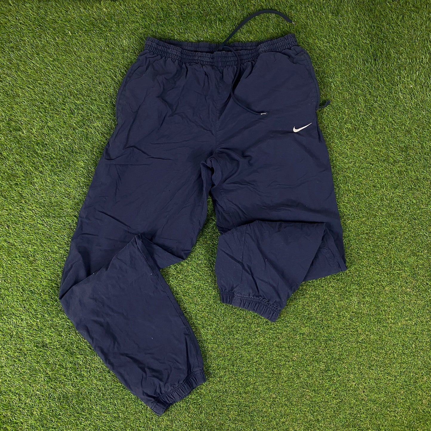 00s Nike Clima-Fit Piping Windbreaker Jacket + Joggers Set Blue Medium