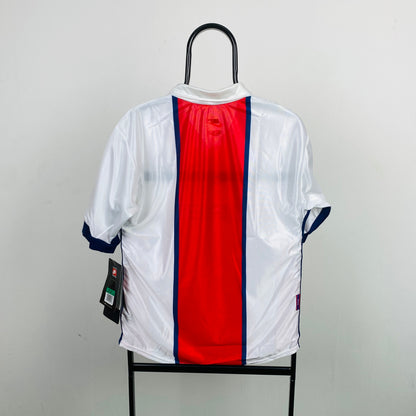 90s Nike PSG Football Shirt T-Shirt White Small