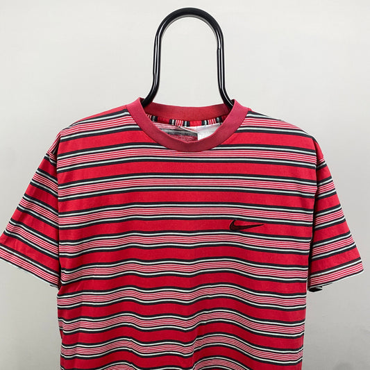 90s Nike Striped T-Shirt Red XL
