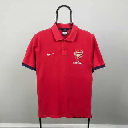 00s Nike Arsenal Polo Shirt T-Shirt Red Small
