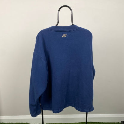 90s Nike Sweatshirt Blue Large