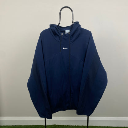 00s Nike Air Max Centre Swoosh Hoodie Blue XXL