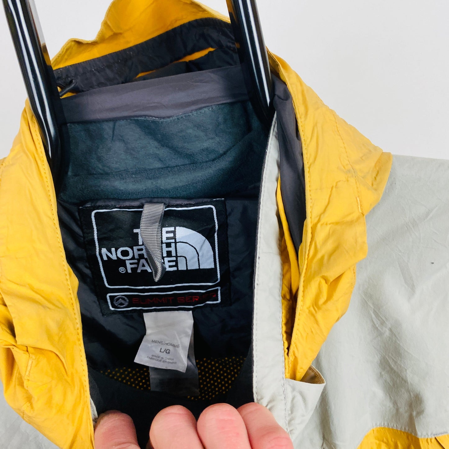 Retro The North Face Waterproof Coat Jacket Yellow Large