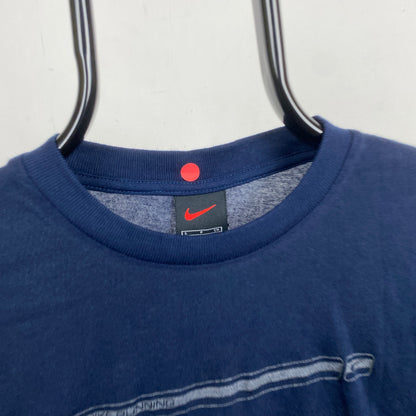 00s Nike Reflective Running T-Shirt Blue Small