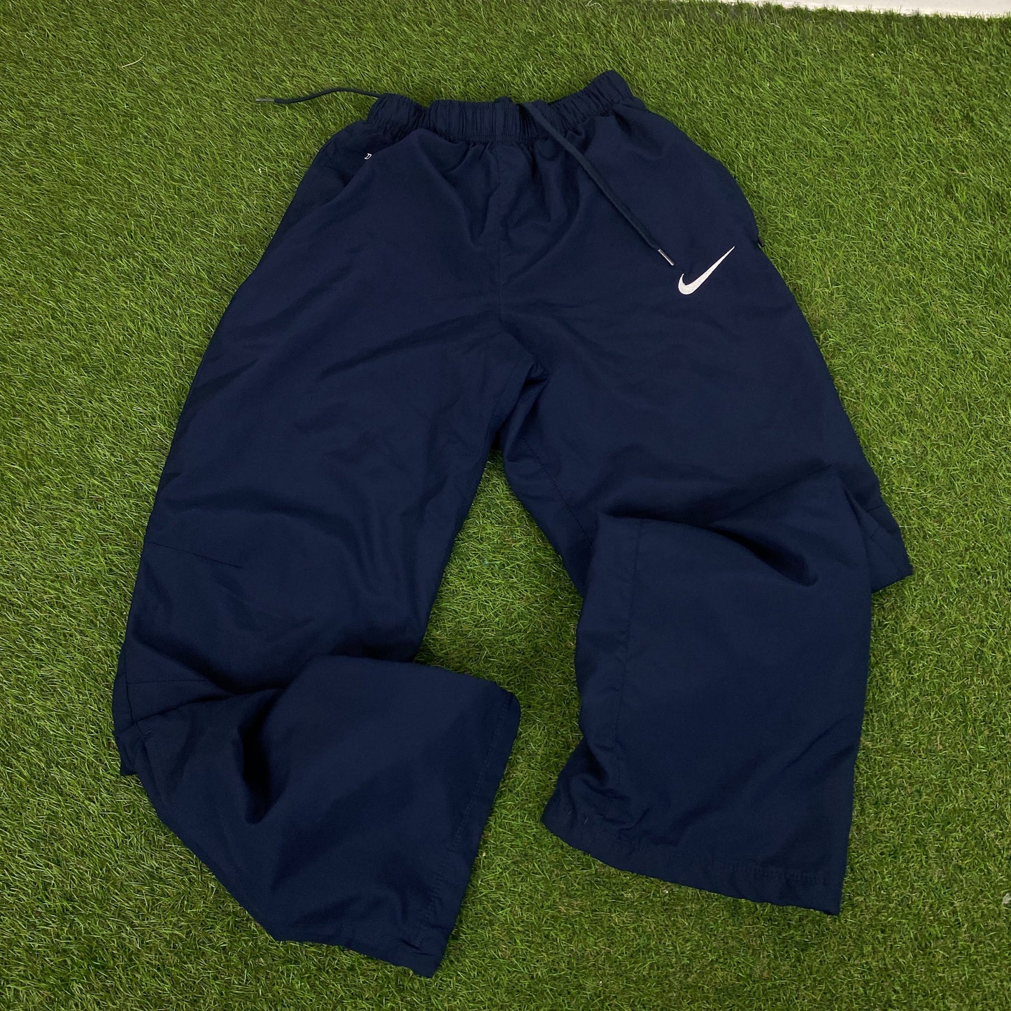 00s Nike Piping Windbreaker Jacket + Joggers Set Blue Small