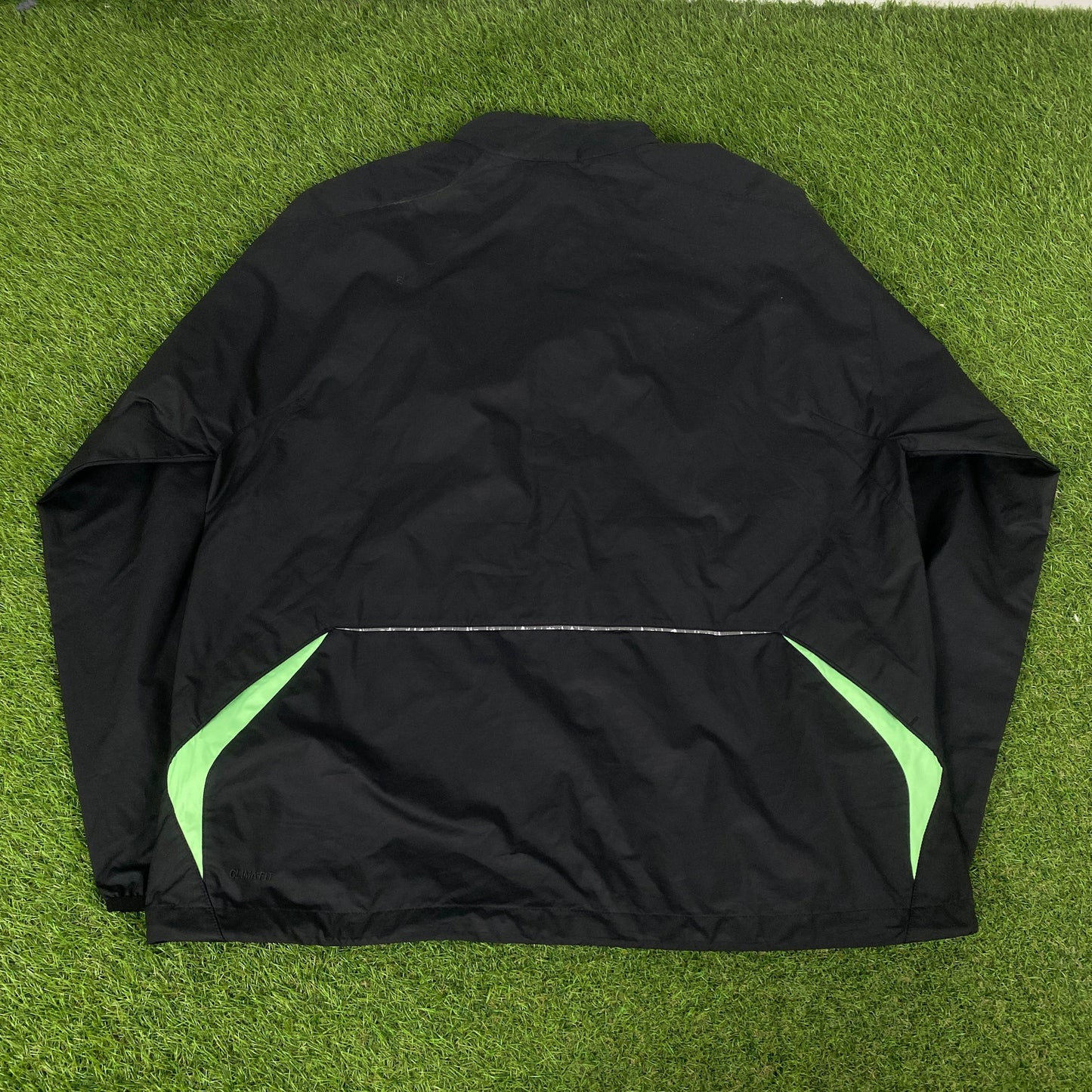 00s Nike Clima Fit Piping Windbreaker Tracksuit Set Jacket + Joggers Black XL
