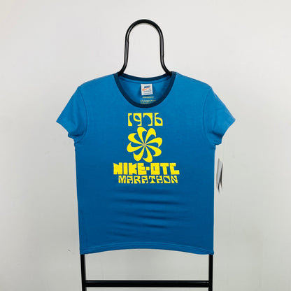 00s Nike Marathon T-Shirt Blue Small