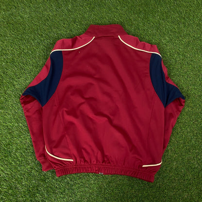 90s Nike Barcelona Windbreaker Jacket + Joggers Tracksuit Set Red XS