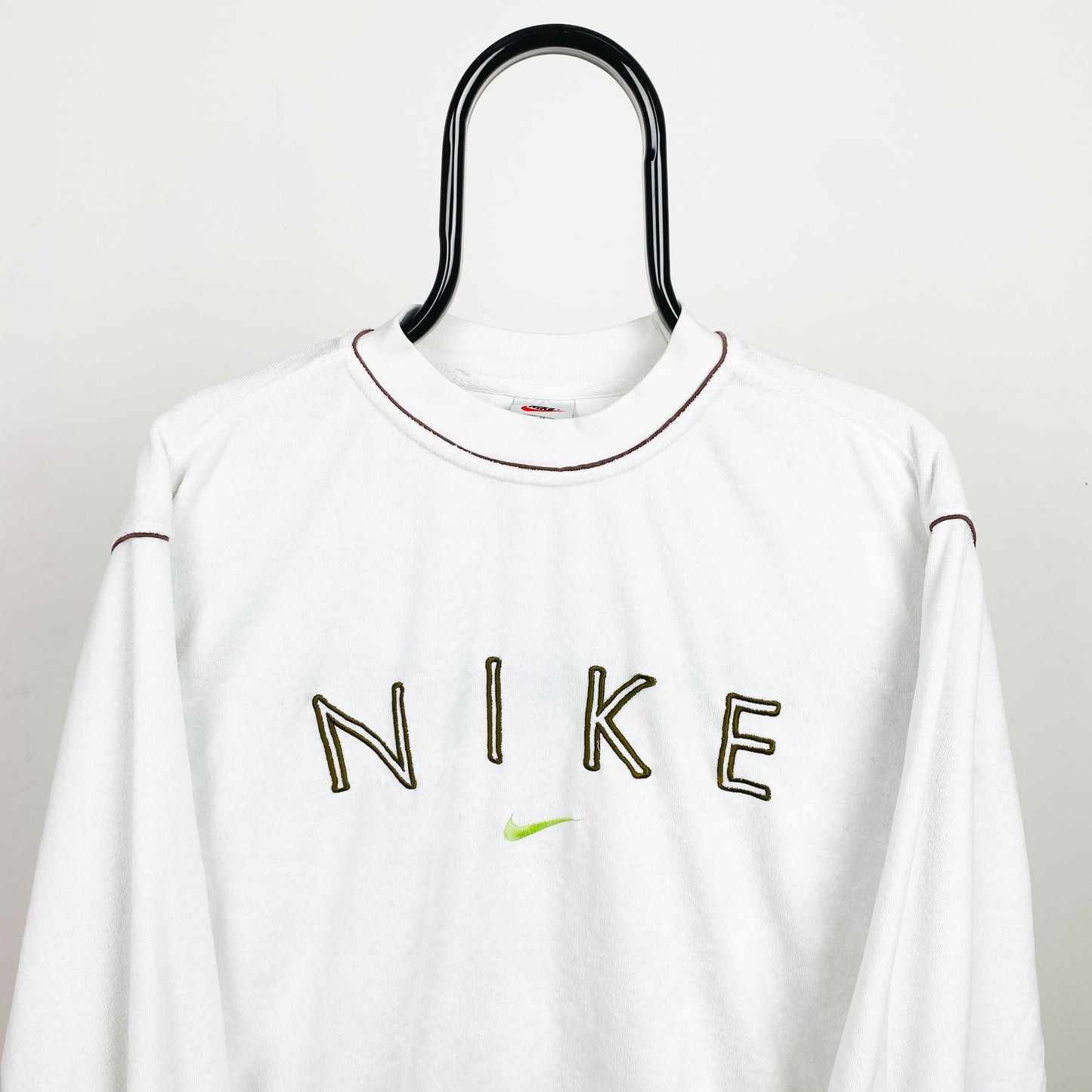 90s Nike Towelling Sweatshirt White XS