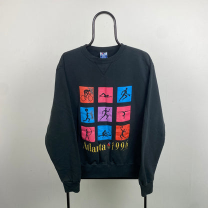Retro Champion Atlanta 96 Olympic Sweatshirt Black Large
