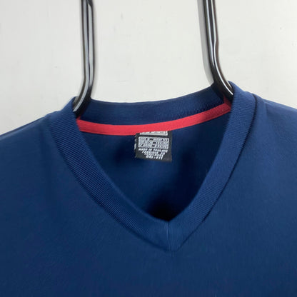 90s Nike Arsenal Football Shirt T-Shirt Blue Small