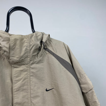00s Nike Reversible Fleece Coat Jacket Brown XL