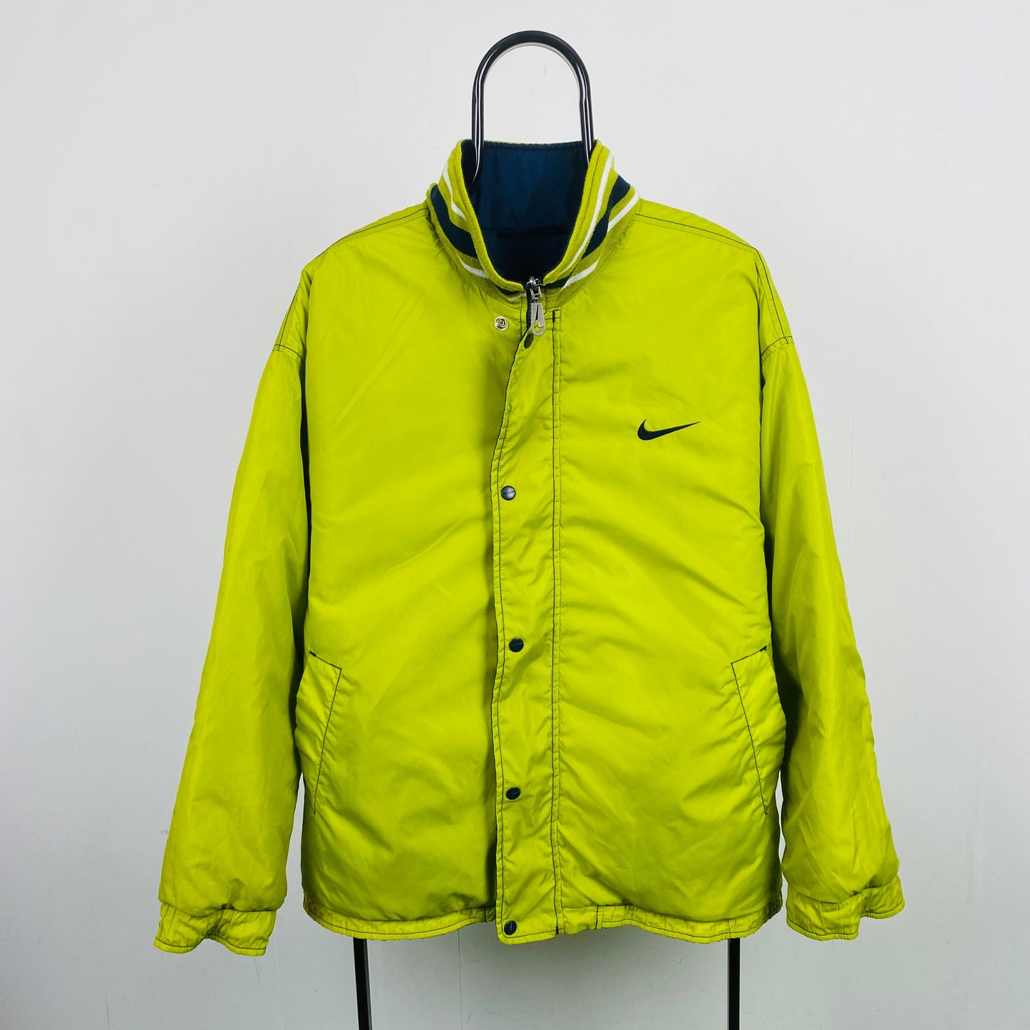 90s Nike Reversible Puffer Jacket Blue Large