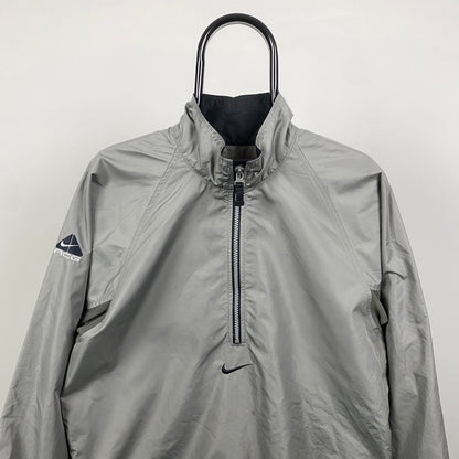90s Nike ACG Packable Windbreaker Coat Jacket Grey Medium