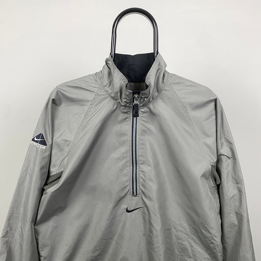 90s Nike ACG Packable Windbreaker Coat Jacket Grey Medium