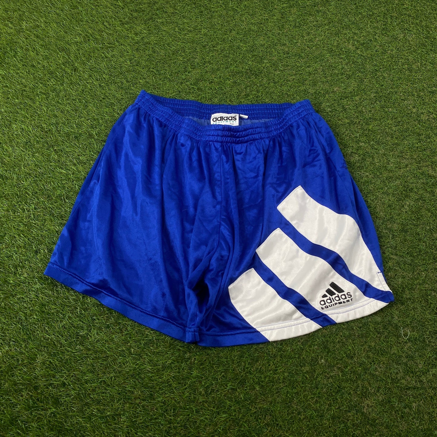 90s Adidas Equipment Football Shorts Blue Large