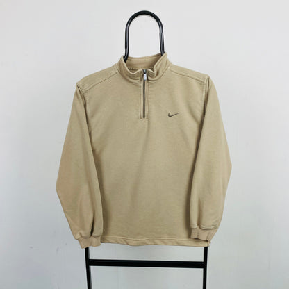 00s Nike 1/4 Zip Sweatshirt Brown XS