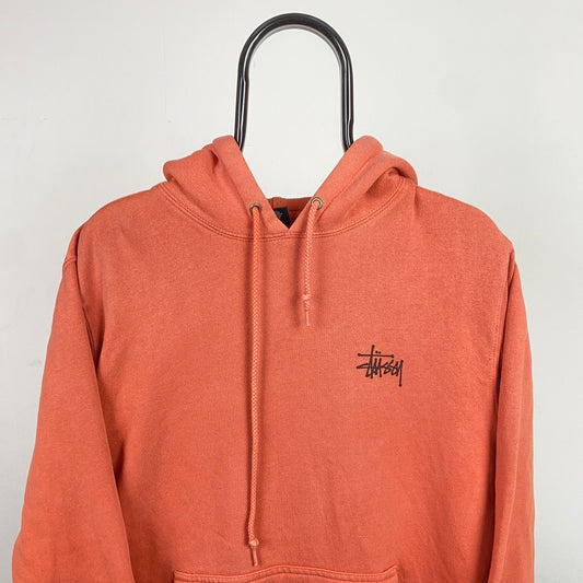 Retro 00s Stussy Hoodie Orange Large