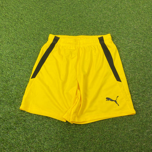 Retro Puma Football Shorts Yellow Small