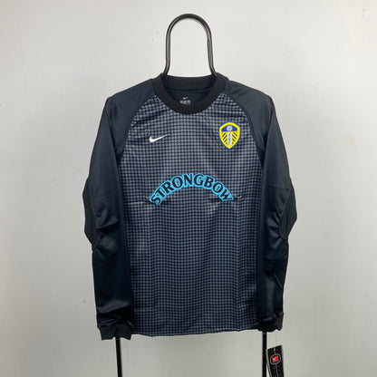 90s Nike Leeds Goalkeeper Football Shirt T-Shirt Black Small