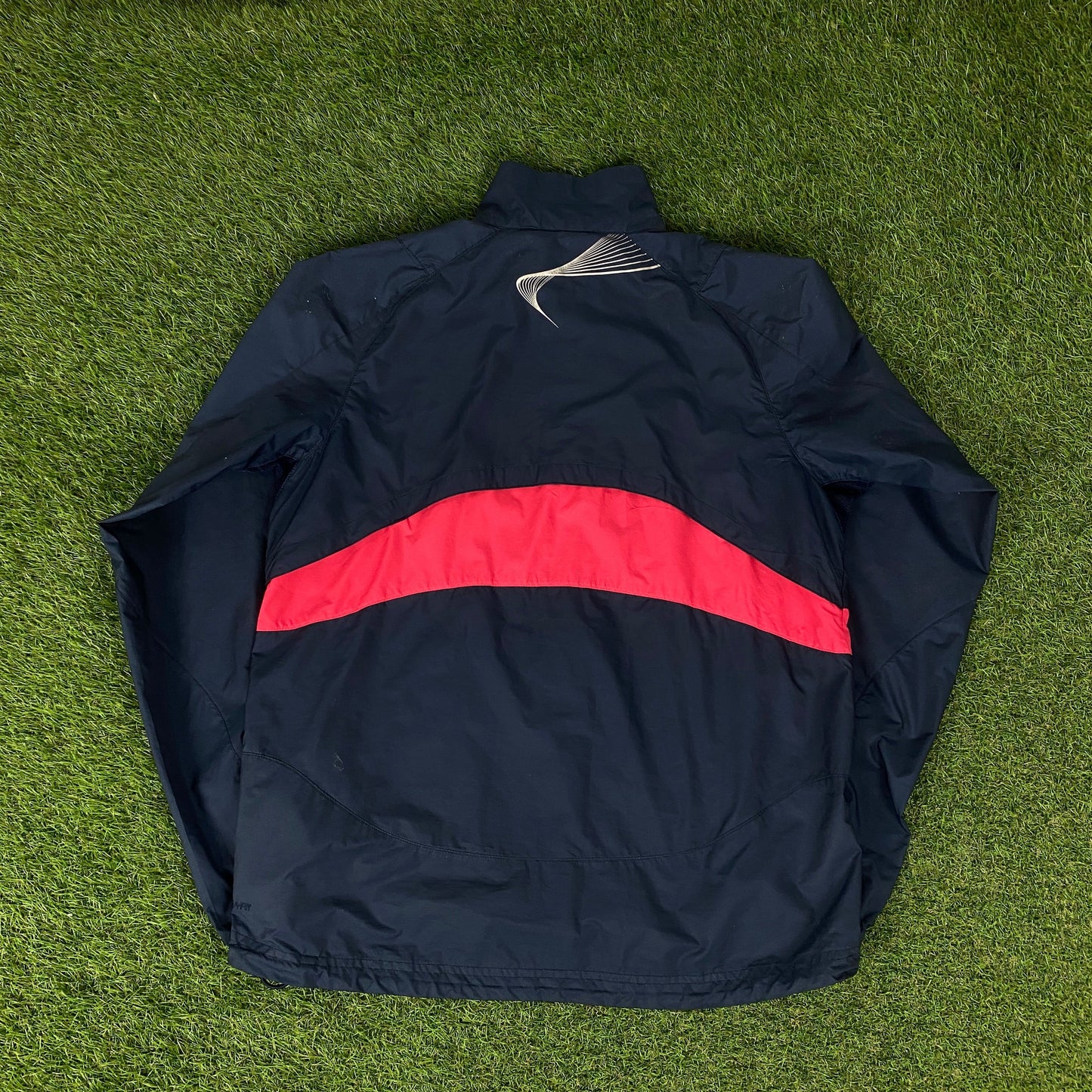 00s Nike Clima-Fit Piping Windbreaker Jacket + Joggers Set Blue Medium