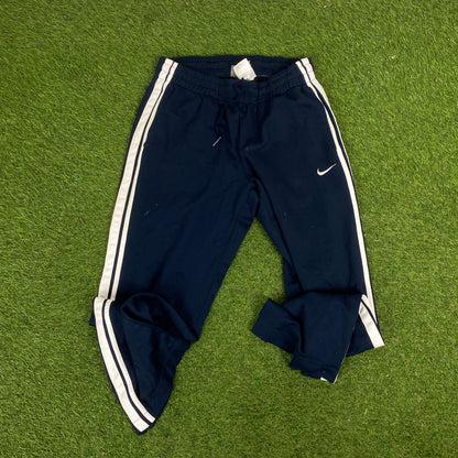00s Nike Piping Windbreaker Jacket + Joggers Set Blue Small