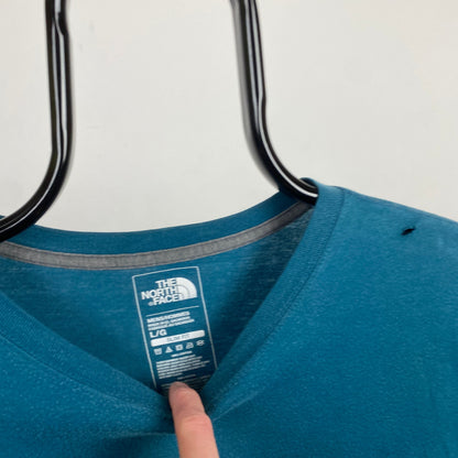 Retro The North Face T-Shirt Blue Large