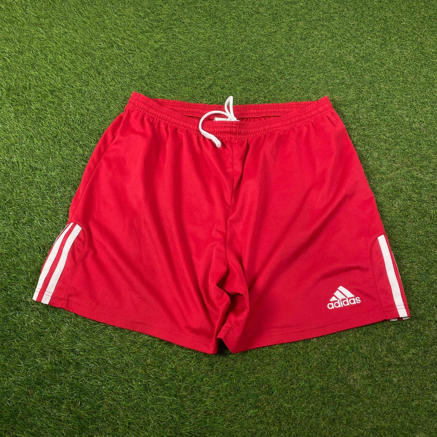 00s Adidas Football Shorts Red Large