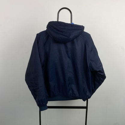 90s Nike Reversible Fleece Coat Jacket Blue Small