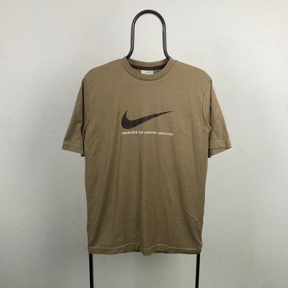 00s Nike Swoosh T-Shirt Brown Medium