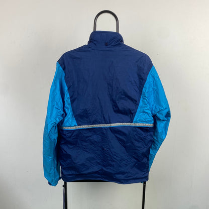90s Nike Crinkle Shell Windbreaker Jacket Blue Medium