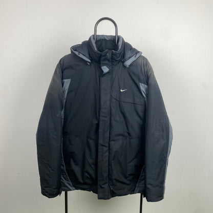 00s Nike Puffer Coat Jacket Black Medium