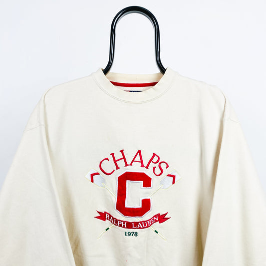 Retro Chaps Ralph Lauren Sweatshirt Brown Small