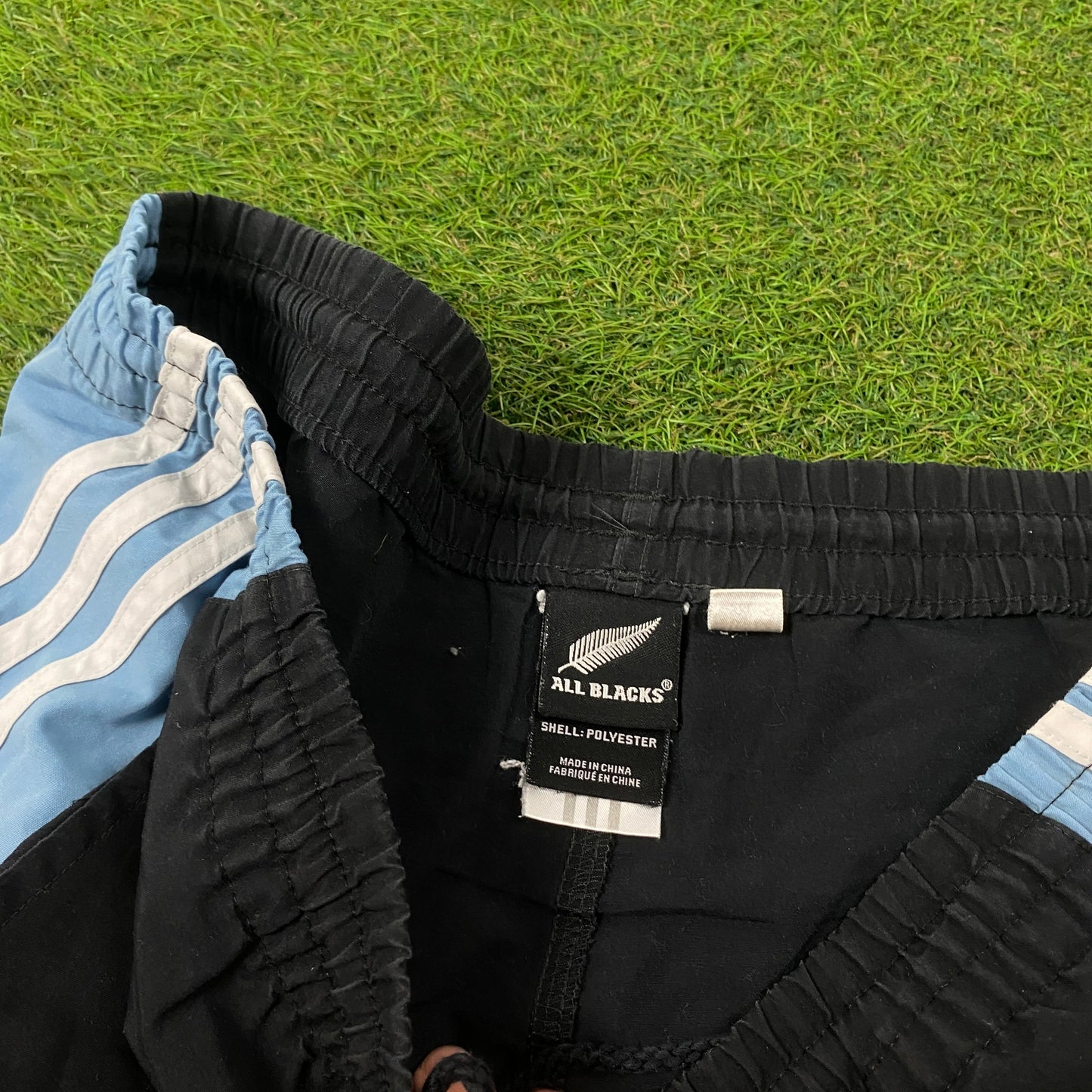 00s Adidas All Blacks Rugby Shorts Blue Large