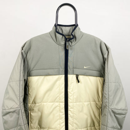 00s Nike Puffer Jacket Brown Small