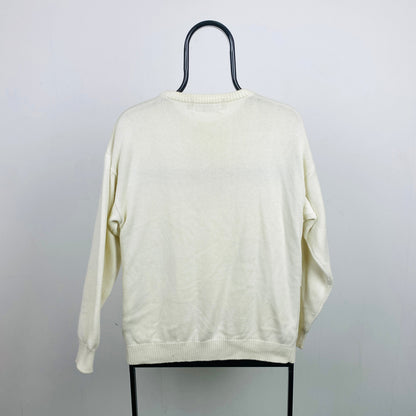 Retro Tulchan Flower Knit Sweatshirt Brown Medium