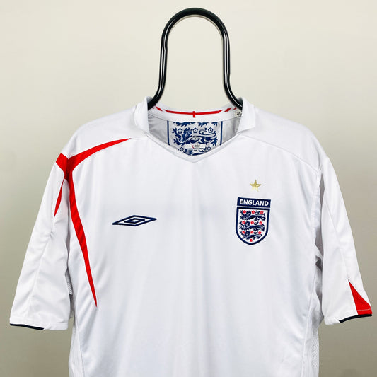Retro Umbro England Football Shirt T-Shirt White XXL
