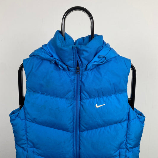 00s Nike Puffer Gilet Jacket Blue Medium