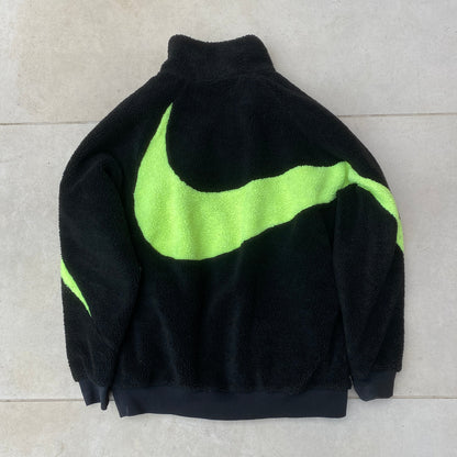 00s Nike Reversible Fleece Coat Jacket Black XL